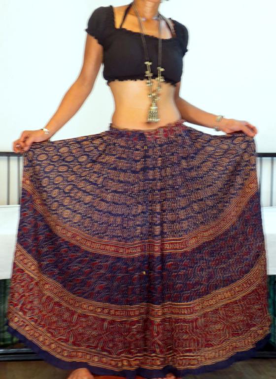 cotton gauze maxi skirt