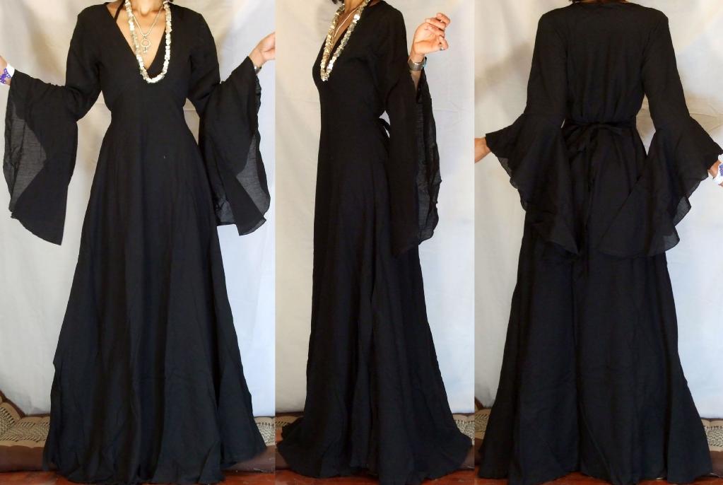 extra long black dress