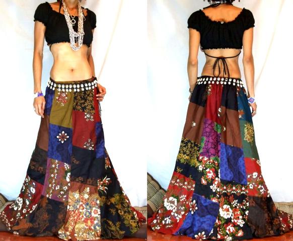 patchwork hippie skirts