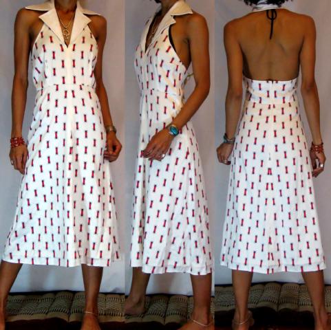 halter dress with collar