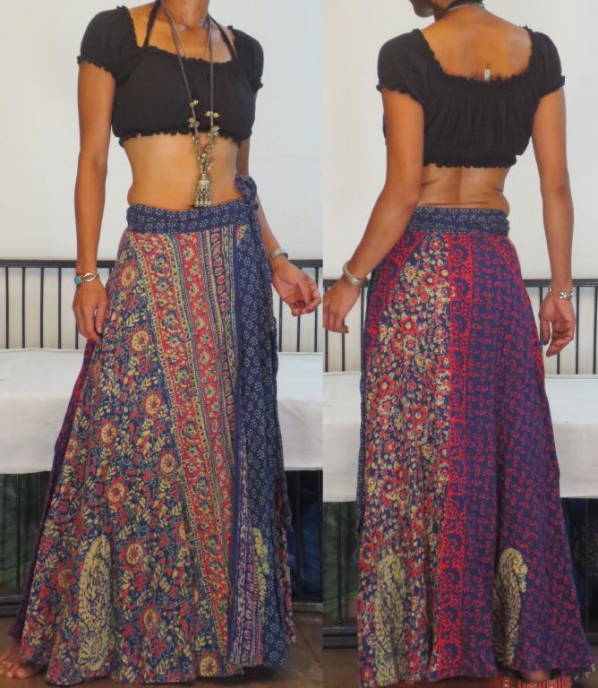 cotton wrap maxi skirt