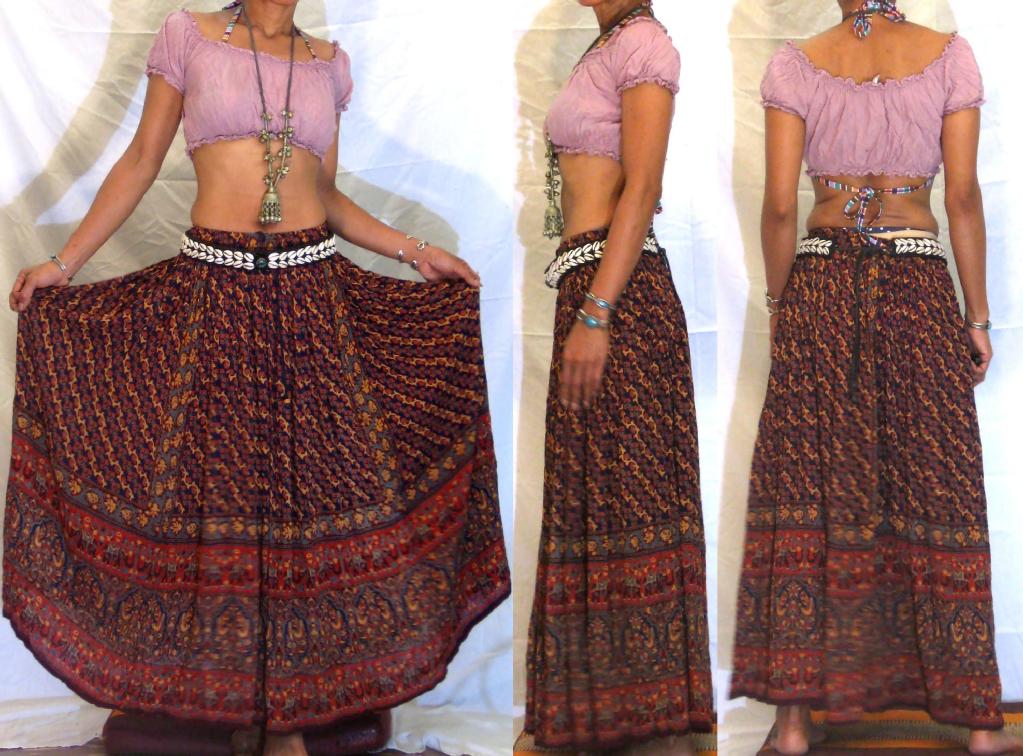 ethnic boho maxi skirt