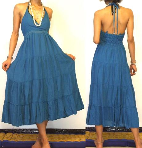 maxi sun dress halter c27 tiered boho lace cotton plain categories colors summer