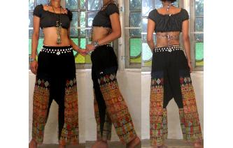ETHNIC VTG TRIBAL HIPPIE EMBROIDERED TROUSERS A1 Image