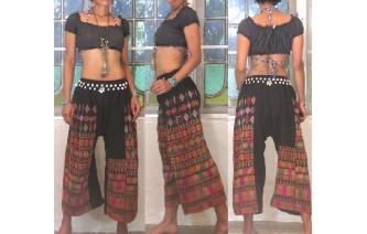 ETHNIC VTG TRIBAL HIPPIE EMBROIDERED TROUSERS A2 Image