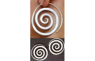 HAND MADE SPIRAL 97.5% SILVER EARRINGS E1 Image