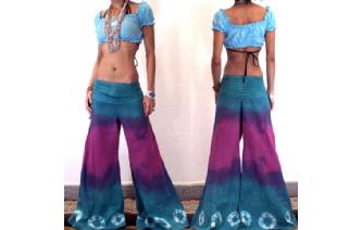 BOHO 70s FLARED HIPSTERS HIPPIE PANTS TROUSERS FP4 Image