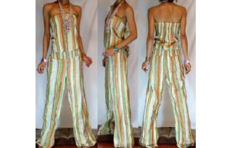ETHNIC NEW STRIPED STRAPLESS JUMPSUIT PLAYSUIT JS2 Image