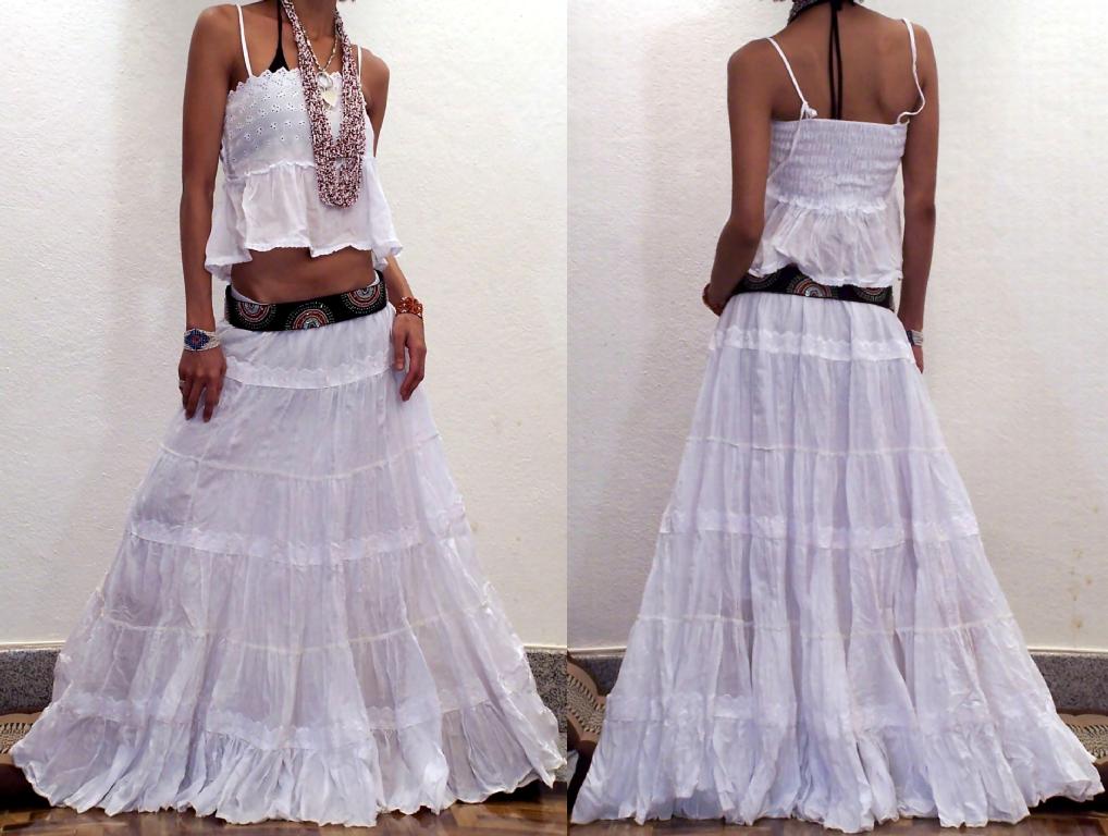 Long white discount gypsy skirt