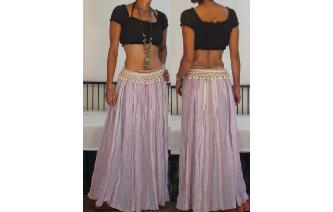 ETHNIC CRINKLE STRIPED HIPPY BOHO GYPSY MAXI SKIRT Image