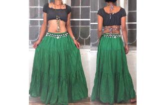 URBAN BOHO TIERED GYPSY HIPPIE SKIRT DRESS S34 Image