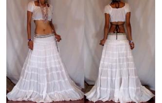 PEASANT RUFFLE BOHO TIERE GYPSY HIPPIE SKIRT/DRESS Image