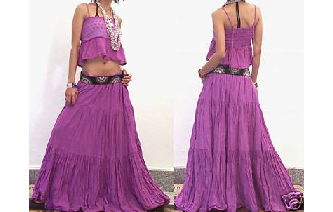 URBAN TIERED HIPPIE SKIRT lilac Image