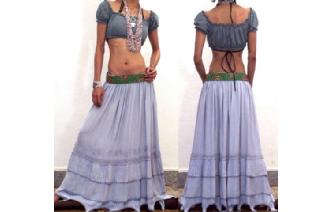 ETHNIC PIXIES CHIFFON EMBROID BOHO GYPSY SKIRT S16 Image