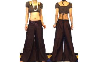 ETHNIC SILK PLEATED BOHO PANTS HIPPIE TROUSERS P53 Image
