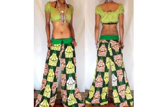 BOHO HIPPIE 70's INDIE DISCO PANTS TROUSERS 12 P32 Image