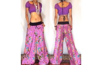 BOHO HIPPIE 70's INDIE DISCO PANTS TROUSERS P36 Image