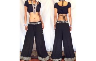 GYPSY BOHO GOTHIC ETHNIC HIPPIE PANTS TROUSERS P41 Image