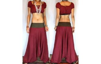 GYPSY BOHO INDIAN RAYON HAREM YOGA TROUSERS 14 H10 Image