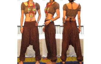 GYPSY HIPPIE SILK HAREM YOGA PANTS TROUSERS 12 H33 Image