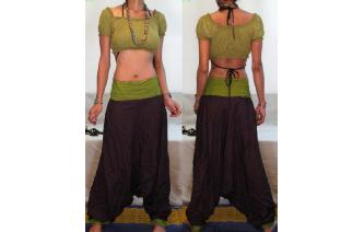GYPSY BOHO INDIAN RAYON HAREM YOGA TROUSERS 14 H35 Image