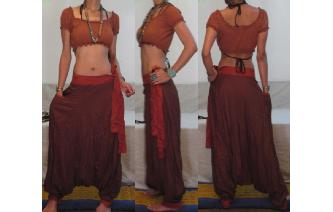GYPSY BOHO INDIAN RAYON HAREM YOGA TROUSERS 14 H37 Image