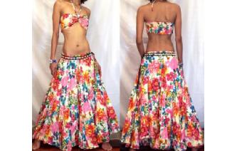 BOHO HIPPY BATIK PANEL HIPPIE SKIRT BIKINI SET K10 Image