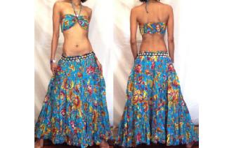 BOHO HIPPY BATIK PANEL HIPPIE SKIRT BIKINI SET K12 Image