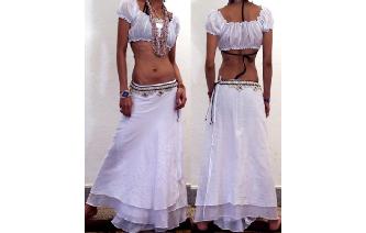 BOHO GYPSY 2 LAYERS WRAP SARONG HIPPIE SKIRT W7 Image