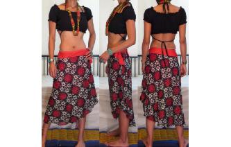 EHTNIC HIPPIE INDIAN GAUZE TIES WAIST GYPSY SKIRT Image