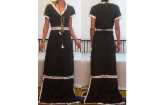ETHNIC VINTAGE CROCHET TRIM HIPPIE MAXI DRESS Image