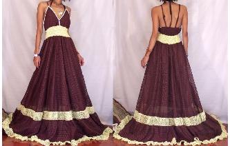 Vtg LACE EMPIRE EVENTGOWN COCKTAIL PROM DRESS G7 Image