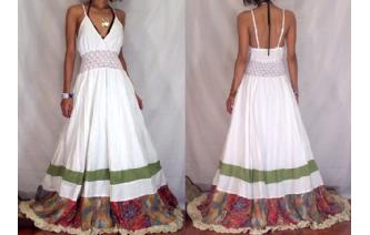BOHO Vtg EMPIRE COCKTIAL PROM EVENIN GOWN DRESS G8 Image