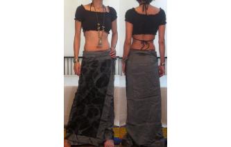 GYPSY BOHO SILK BATIK WRAP SARONG HIPPIE SKIRT Z31 Image