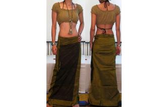 GYPSY BOHO SILK BATIK WRAP SARONG HIPPIE SKIRT Z34 Image