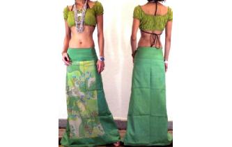 GYPSY BOHO SILK BATIK WRAP SARONG HIPPIE SKIRT Z1 Image