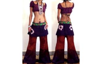 GYPSY BOHO TIEDYE HIPPIE PANTS TROUSERS SKIRT Q10 Image
