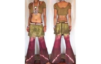 GYPSY BOHO HIPPIE TIEDYE PANTS TROUSERS SKIRT Q18 Image