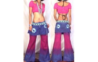 GYPSY BOHO HIPPIE TIEDYE PANTS TROUSERS SKIRT Q23 Image