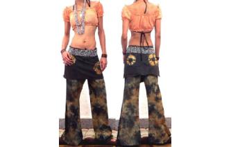 GYPSY BOHO HIPPIE TIEDYE PANTS TROUSERS SKIRT Q25 Image