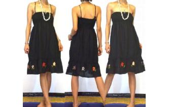 Vtg ELEGANTS EMROIDERE STRAPLESS TUBE DRESS 12 O80 Image