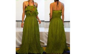 GYPSY BOHO ETHNIC RUFFLED HIPPIE MAXI DRESS 082 Image