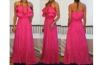 GYPSY BOHO ETHNIC RUFFLED HIPPIE MAXI DRESS 085 Image