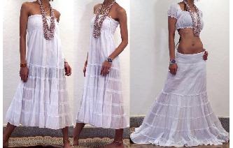 BOHO GYPSY STRAPLESS HIPPIE DAY PARTY DRESS O1 Image