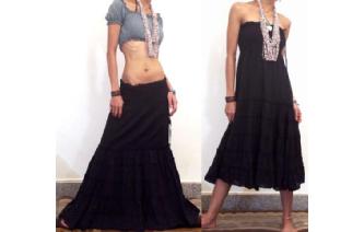 BOHO GYPSY STRAPLESS HIPPIE PARTY DRESS SKIRT O4 Image