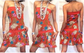 HIPPIE Vtg STRAPLESS MINI SUMMER PARTY DRESS O13 Image