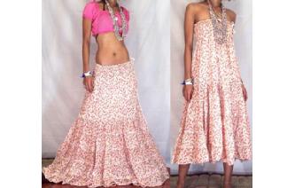 BOHO GYPSY STRAPLESS HIPPIE SUN DRESS SKIRT O21 Image