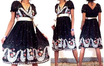 Vtg 50's CHIFFON DOLL PROM COCKTAIL PARTY DRESS U4 Image