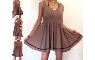 Vtg EMPIRE DOLLY SWING DRESS CIRCLE SKIRT XS U11 Image