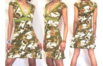 BOHO Vtg 70's RETRO MINI HIPPIE PARTY DRESS XS U21 Image